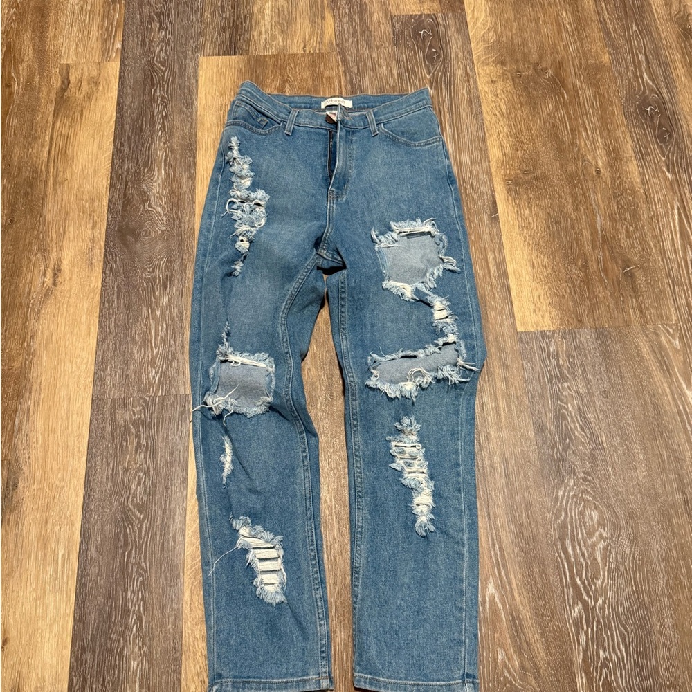 Vibrant Light Blue Denim Jeans